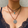 Jewelry Zinc Alloy Flower Pendant Flannel Necklace Electroplating Geometric Style For Women