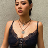 Jewelry Zinc Alloy Flower Pendant Flannel Necklace Electroplating Geometric Style For Women