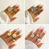 Jewelry Zinc Alloy Geometric Arc Ring Electroplating