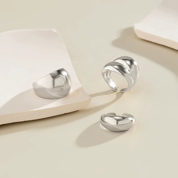 Jewelry Zinc Alloy Geometric Arc Ring Electroplating