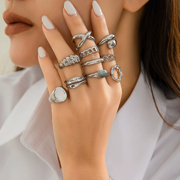 Jewelry Zinc Alloy Geometric Arc Ring Electroplating