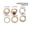 Jewelry Zinc Alloy Geometric Inlaid Ring Set Cold Style Electroplating For Women