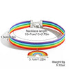 Jewelry Zinc Alloy Geometric Rainbow Pendant Clavicle Chain Multi Layer Couple Necklace