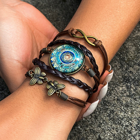 Jewelry Zinc Alloy Handmade Animals Zodiac Plant Flowers Handwoven Bracelet