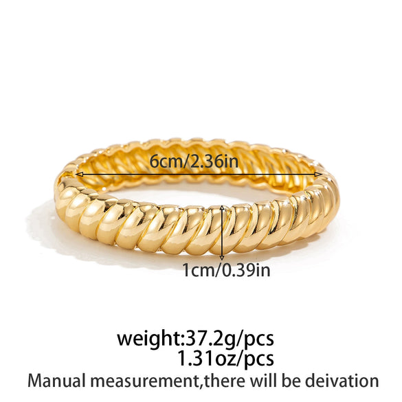 Jewelry Zinc Alloy Plain Ring Bracelet With Thread Texture And Electroplating