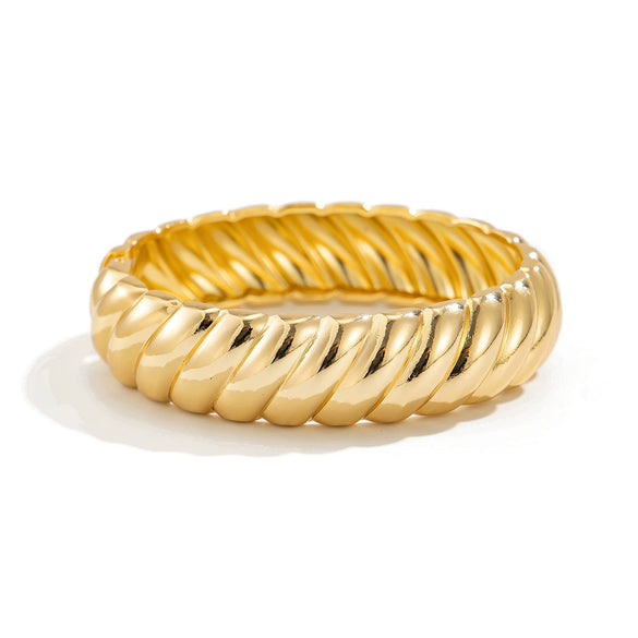 Jewelry Zinc Alloy Plain Ring Bracelet With Thread Texture And Electroplating