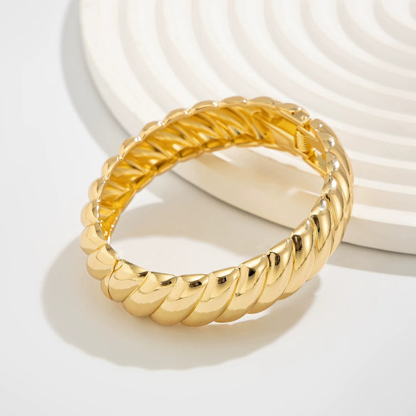 Jewelry Zinc Alloy Plain Ring Bracelet With Thread Texture And Electroplating