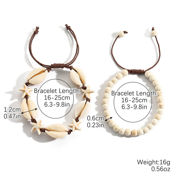 Jewelry Zinc Alloy Simple Style Electroplating Shell Pendant Necklace And Bracelet For Women