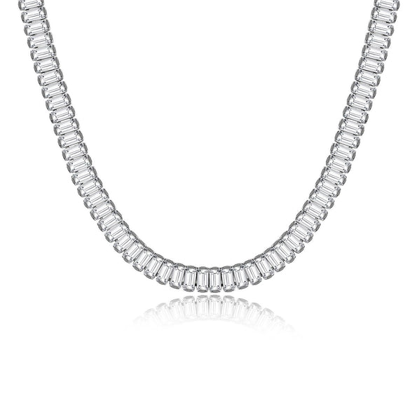Jewelry Zircon Inlaid Copper Bamboo Chain Threepiece Set Necklace Earrings Bracelet