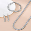 Jewelry Zircon Inlaid Copper Bamboo Chain Threepiece Set Necklace Earrings Bracelet