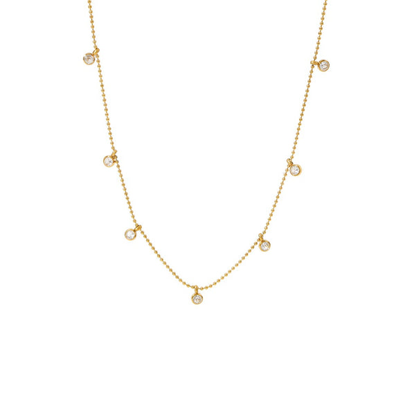 Jewelry Zircon Pendant Necklace And Bracelet Geometric Design Electroplated