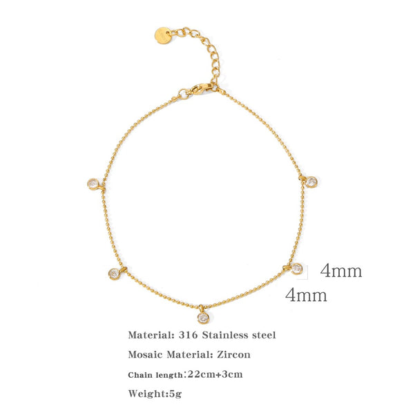 Jewelry Zircon Pendant Necklace And Bracelet Geometric Design Electroplated