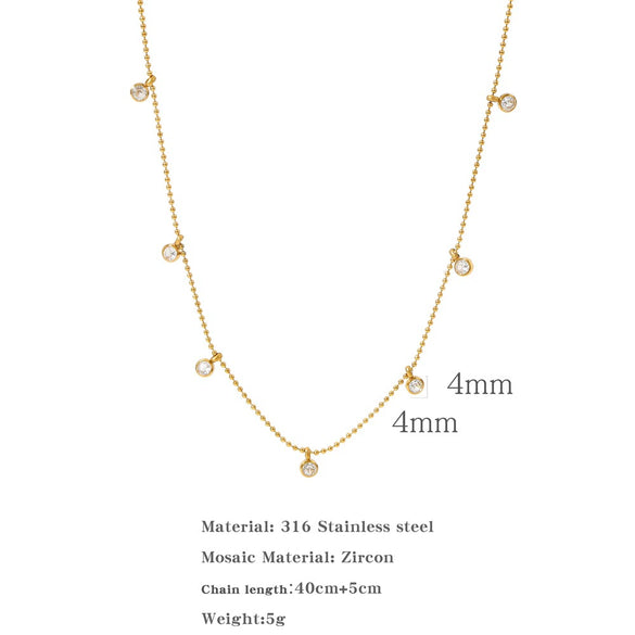 Jewelry Zircon Pendant Necklace And Bracelet Geometric Design Electroplated