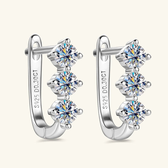 Joker Style Geometric Moissanite S225 Silver Earrings Jewelry