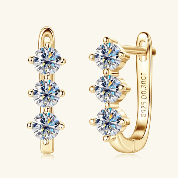 Joker Style Geometric Moissanite S225 Silver Earrings Jewelry