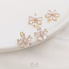14K Gold Color Retention Natural Zircon Floral Jewelry Set Flower Pendant Ring And Earrings Handmade Diy Jewelry Accessories