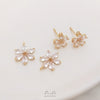 14K Gold Color Retention Natural Zircon Floral Jewelry Set Flower Pendant Ring And Earrings Handmade Diy Jewelry Accessories