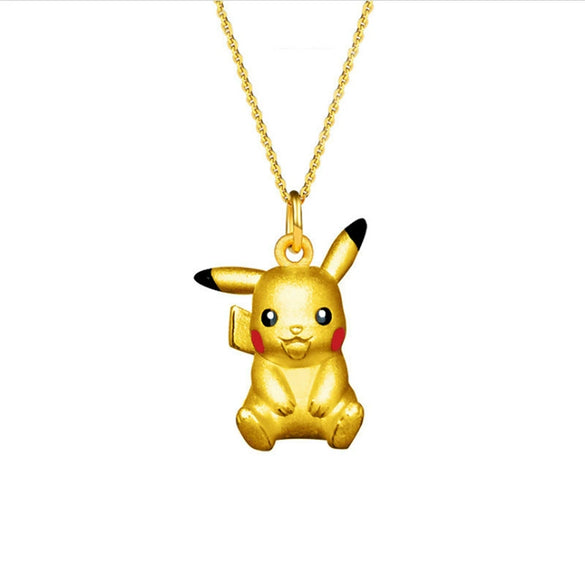 18K Gold Plated Cartoon Character Pendant Necklace For Women Alloy Clavicle Chain Fashion Jewelry