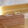 14K Gold Plated Cross Drilled Zirconium Fine Finger Ring Opening Ring For Women With Geometric Pattern Electroplating Treatment Metal Material