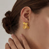 18K Gold Plated Stainless Steel Irregular Flower Geometric Earrings For Women With Non Fading Electroplated Finish
