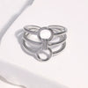 18K Gold Plated Stainless Steel Open Ring For Women With Adjustable Geometric Design And Modern Minimalist Style