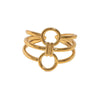 18K Gold Plated Stainless Steel Open Ring For Women With Adjustable Geometric Design And Modern Minimalist Style