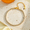 18K Vacuum Plated Stainless Steel Women's Bracelet With Geometric Zircon Design Light Luxury Fashion Jewelry
