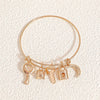 Key And Lock Zinc Alloy Bracelet With Gold Tone Electroplated Finish Romantic Couple Jewelry