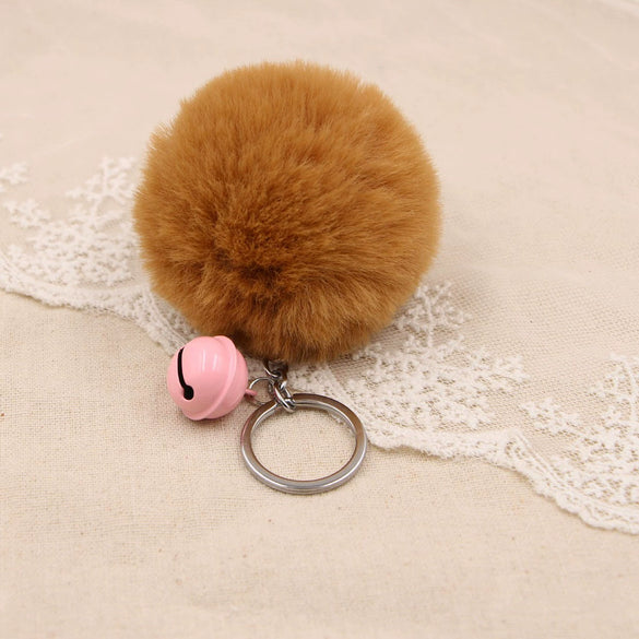 Key Chain Fur Ball Rex Rabbit Fur Kitty Animated Protagonist Metal Electroplated Car Hanging Ornament