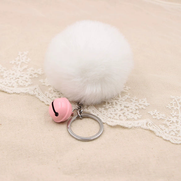 Key Chain Fur Ball Rex Rabbit Fur Kitty Animated Protagonist Metal Electroplated Car Hanging Ornament