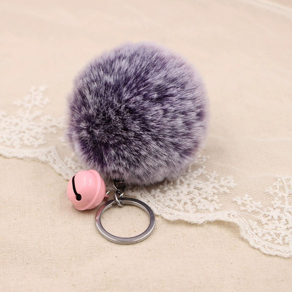 Key Chain Fur Ball Rex Rabbit Fur Kitty Animated Protagonist Metal Electroplated Car Hanging Ornament