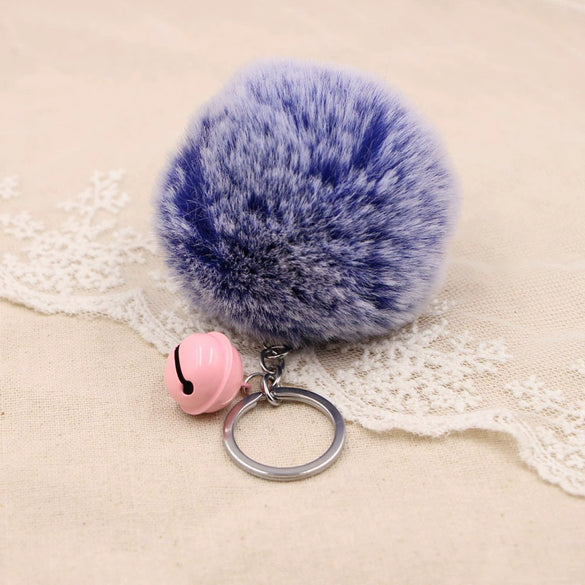Key Chain Fur Ball Rex Rabbit Fur Kitty Animated Protagonist Metal Electroplated Car Hanging Ornament