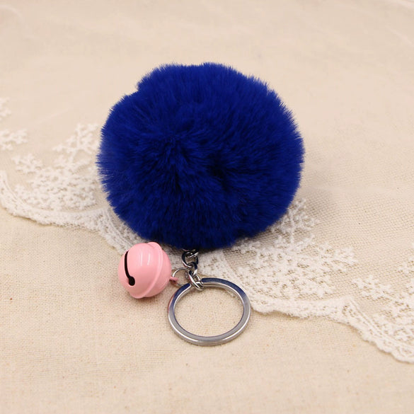 Key Chain Fur Ball Rex Rabbit Fur Kitty Animated Protagonist Metal Electroplated Car Hanging Ornament