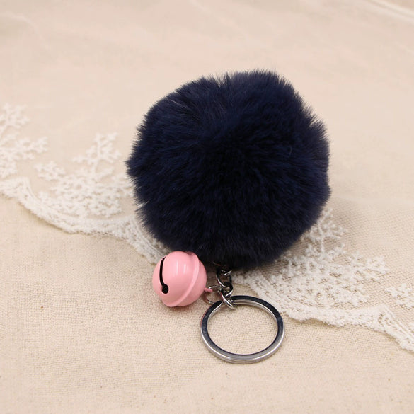 Key Chain Fur Ball Rex Rabbit Fur Kitty Animated Protagonist Metal Electroplated Car Hanging Ornament