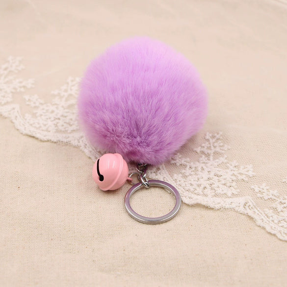 Key Chain Fur Ball Rex Rabbit Fur Kitty Animated Protagonist Metal Electroplated Car Hanging Ornament