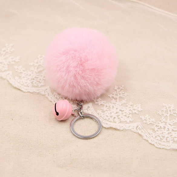 Key Chain Fur Ball Rex Rabbit Fur Kitty Animated Protagonist Metal Electroplated Car Hanging Ornament