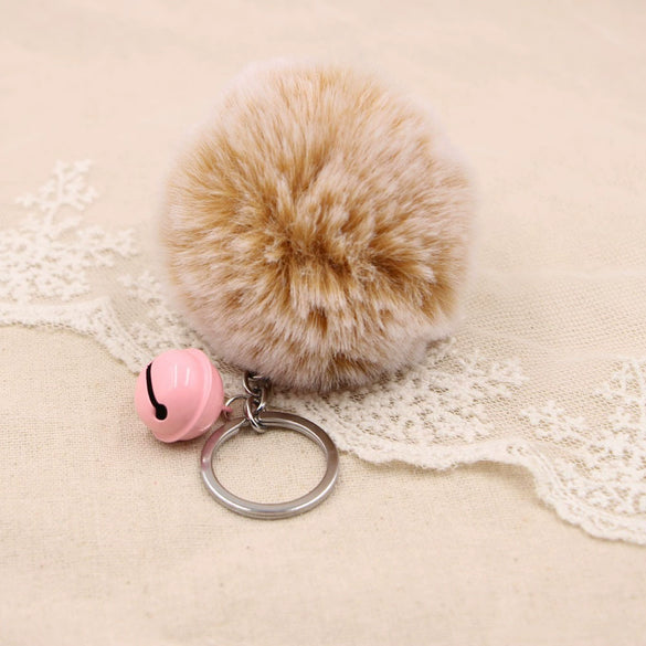 Key Chain Fur Ball Rex Rabbit Fur Kitty Animated Protagonist Metal Electroplated Car Hanging Ornament