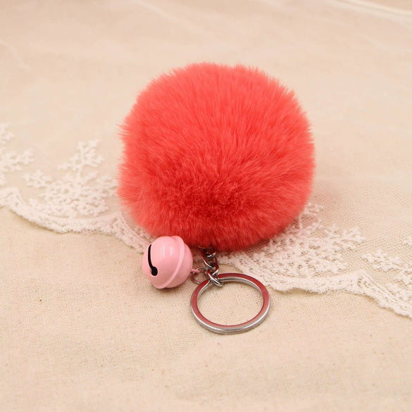 Key Chain Fur Ball Rex Rabbit Fur Kitty Animated Protagonist Metal Electroplated Car Hanging Ornament