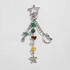 Key Chain Pendant Alloy Gravel Glass Beads Geometric Star Moon Electroplating Pastoral Style