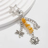 Key Chain Pendant Alloy Gravel Glass Beads Geometric Star Moon Electroplating Pastoral Style
