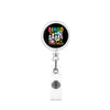 Key Chain Plastic Abs Modern Art Billiard Patch Retractable Rotating Id Back Clip Glue Puller