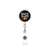 Key Chain Plastic Abs Modern Art Billiard Patch Retractable Rotating Id Back Clip Glue Puller