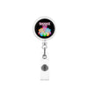 Key Chain Plastic Abs Modern Art Billiard Patch Retractable Rotating Id Back Clip Glue Puller