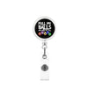 Key Chain Plastic Abs Modern Art Billiard Patch Retractable Rotating Id Back Clip Glue Puller