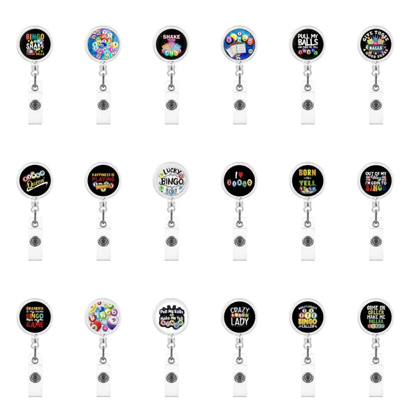 Key Chain Plastic Abs Modern Art Billiard Patch Retractable Rotating Id Back Clip Glue Puller