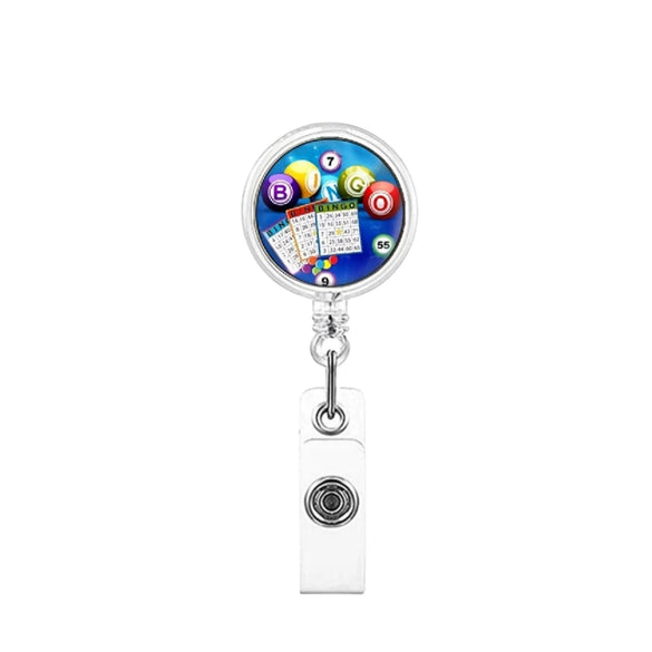 Key Chain Plastic Abs Modern Art Billiard Patch Retractable Rotating Id Back Clip Glue Puller