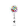 Key Chain Plastic Abs Modern Art Billiard Patch Retractable Rotating Id Back Clip Glue Puller