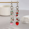 Key Pendant Alloy Acrylic Imitation Pearl Fruit Pattern Semimanual Strawberry Bow Fivepointed Star Design