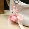 Key Pendant Jewelry Acrylic Titanium Steel Crystal Little Swan Hair Ball Pattern Semimanual Cute Animal Style