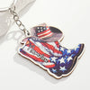 Key Pendant Western Cowboy Leather Shoes Pattern Wood Printing Decoration